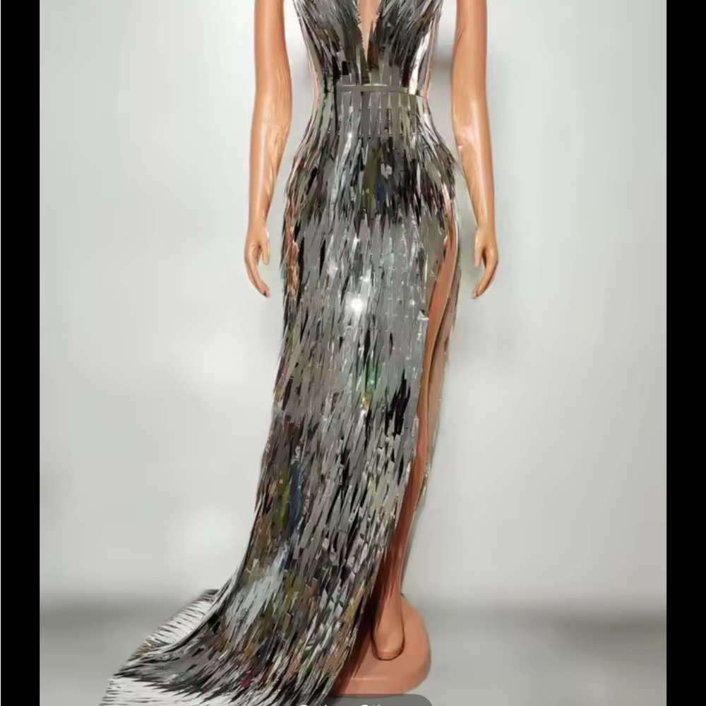 Mew Mews Silver Maxi Dress - Picture 2 of 2